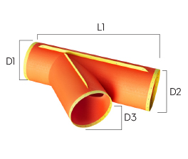 Plascorp Mine Ventilation Dual Fin Branch Piece